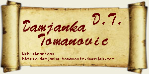 Damjanka Tomanović vizit kartica